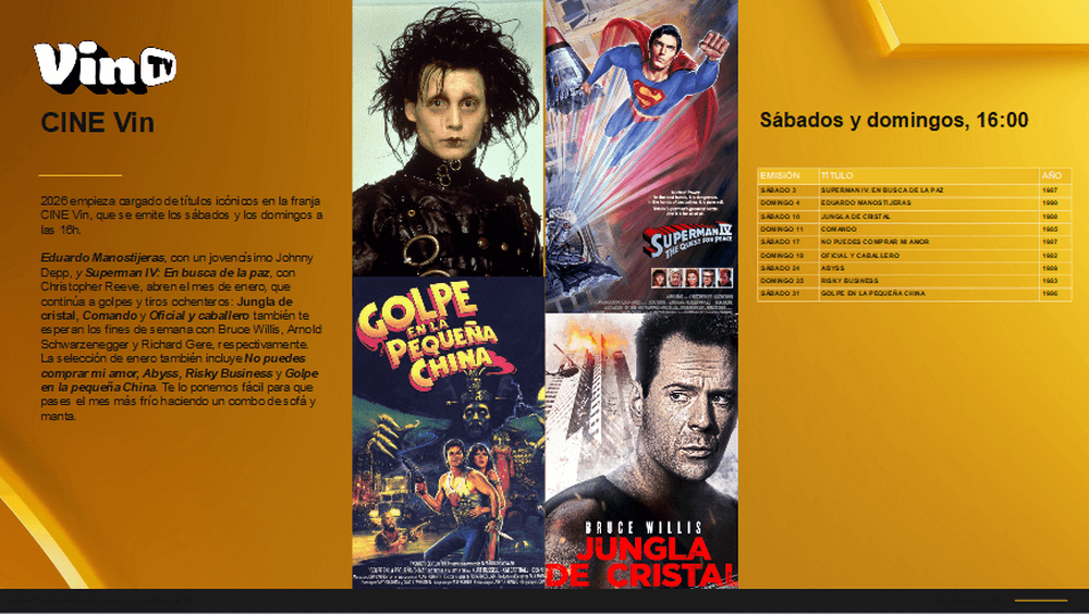 El espacio de cine de VinTV tendrá más clásicos