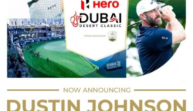 Cartel de la confirmación de DJ en el Hero Dubai Desert Classic