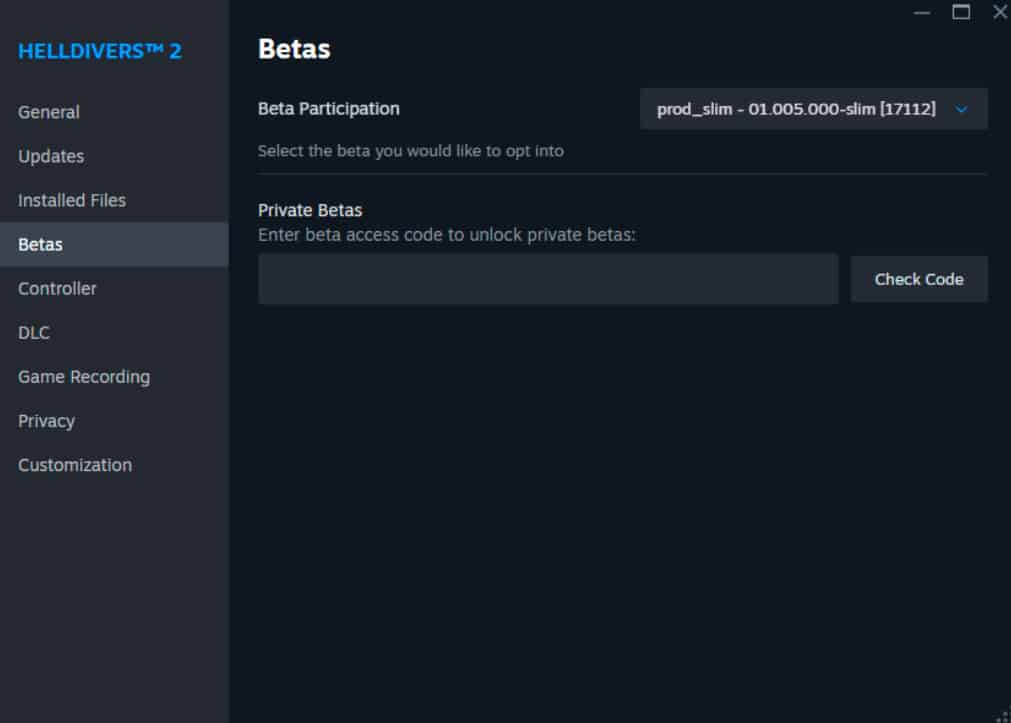HELLDIVERS 2 Beta Slim menor peso SSD Steam