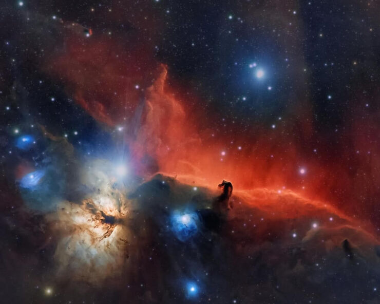 Dos Joyas en Orión: La Nebulosa Cabeza de Caballo y la Nebulosa de la Llama