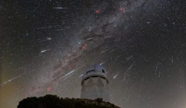 Fragmentos del asteroide 3200 Phaethon dan origen a la luminosidad y los colores de las Gemínidas. (NOIRLab de NSF/AP)