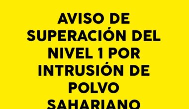 Aviso de superación del nivel 1 preventivo por intrusión de polvo sahariano ayer
