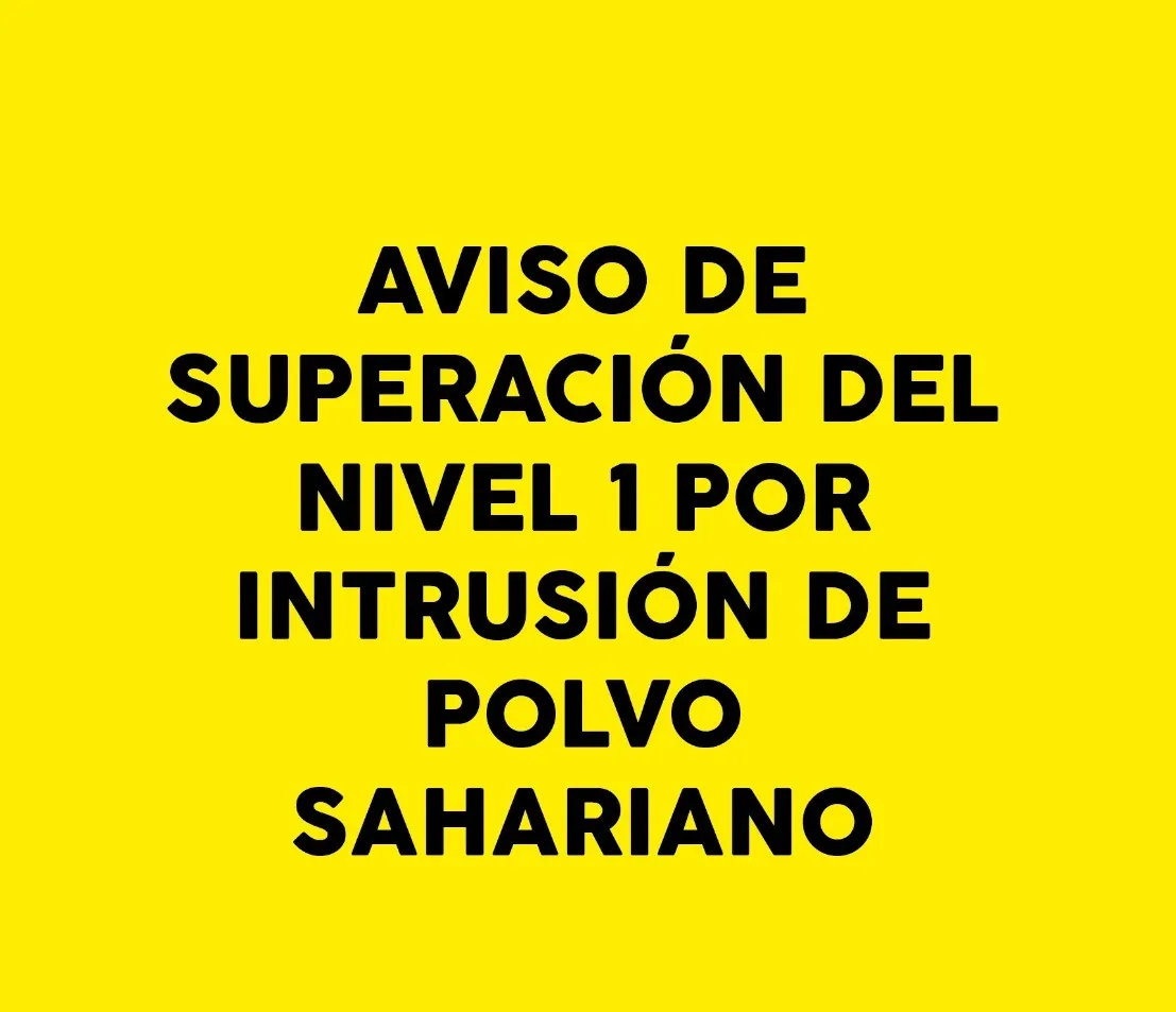 Aviso de superación del nivel 1 preventivo por intrusión de polvo sahariano ayer
