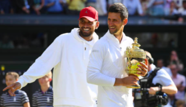 Nick Kyrgios y Novak Djokovic en la final de Wimbledon 2022. Fuente: Getty