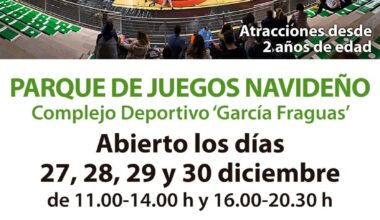Del 27 al 30 de diciembre, Parque de Juegos Navideño en el García Fraguas