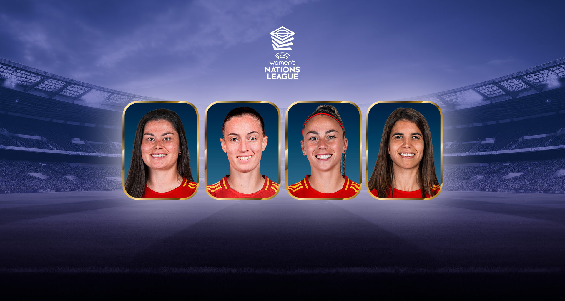 María Méndez, Eva Navarro, Athenea y Redondo, en la final de la Liga de Naciones