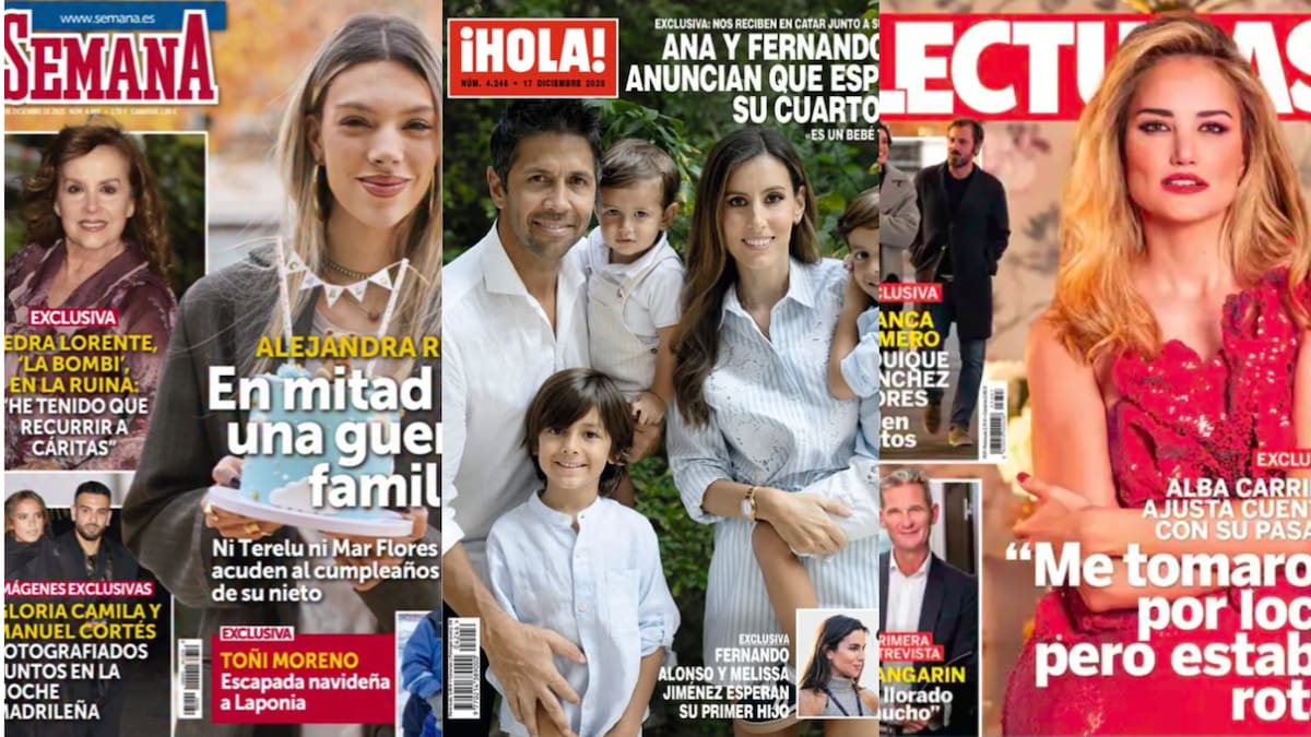 Las portadas de las revistas del corazón de hoy, 10 de diciembre 2025: Alejandra Rubio, el embarazo de Ana Boyer y la futura paternidad de Fernando Alonso | Corazón