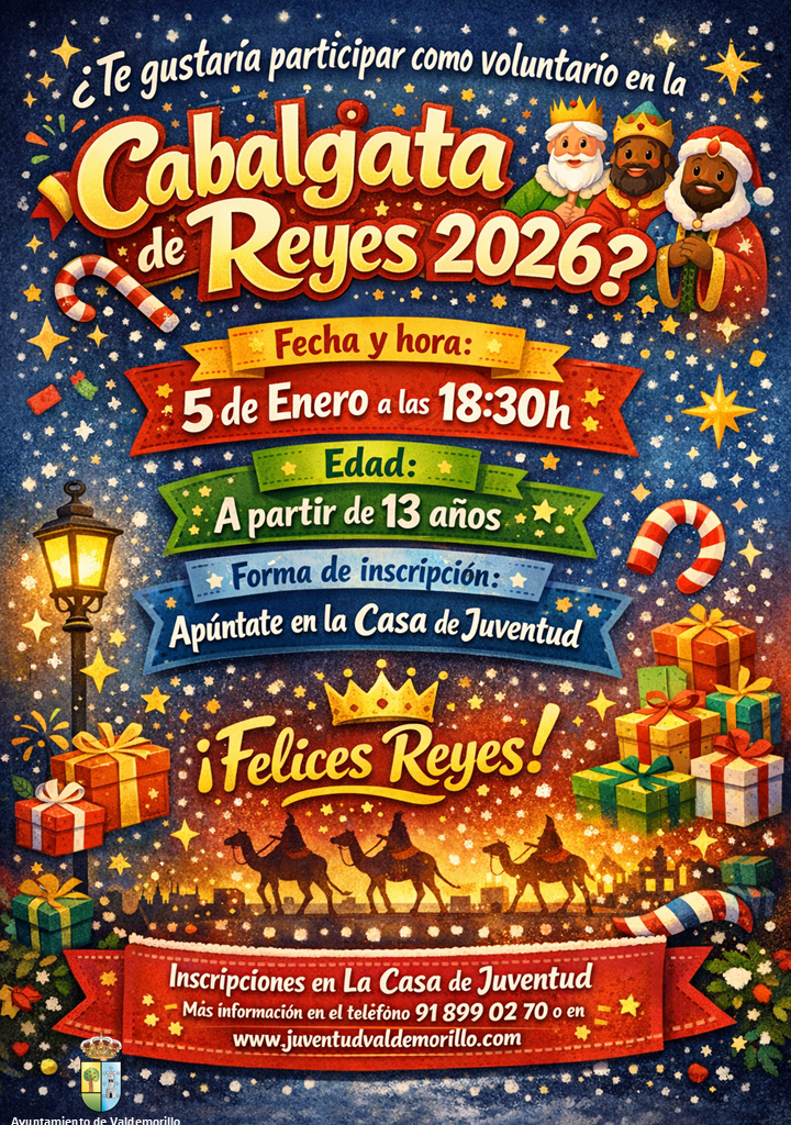En este momento estás viendo Los jóvenes mayores de 13 años ya pueden a apuntarse como voluntarios para colaborar en el desarrollo de la Cabalgata de Reyes