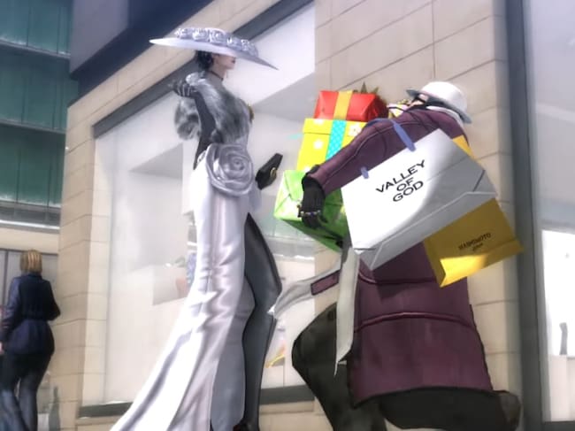 Bayonetta con sus regalos de Navidad