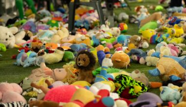 Peluches lanzados por la afición bética (Paula de la Cruz)