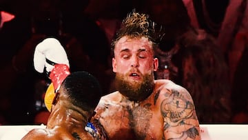 Anthony Joshua and Jake Paul during their heavyweight bout at the Kaseya Center, Miami, Florida. Friday December 19, 2026. (Photo by JC Ruiz/PA Images via Getty Images)