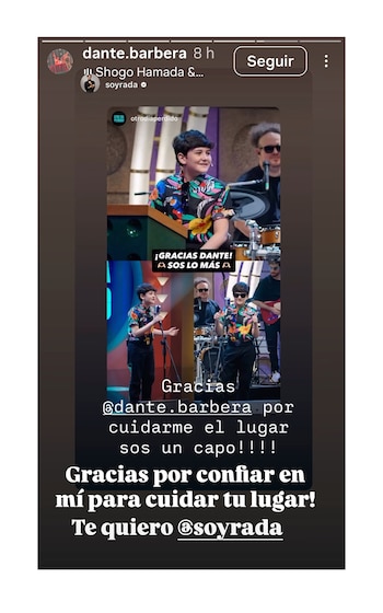 Dante Bárbera agradece a Rada