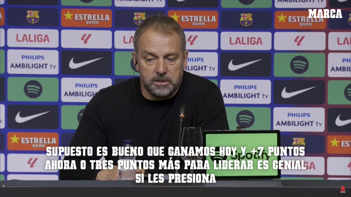 Hansi Flick: "Es bueno ponerle presión al Real Madrid: estamos a siete puntos"