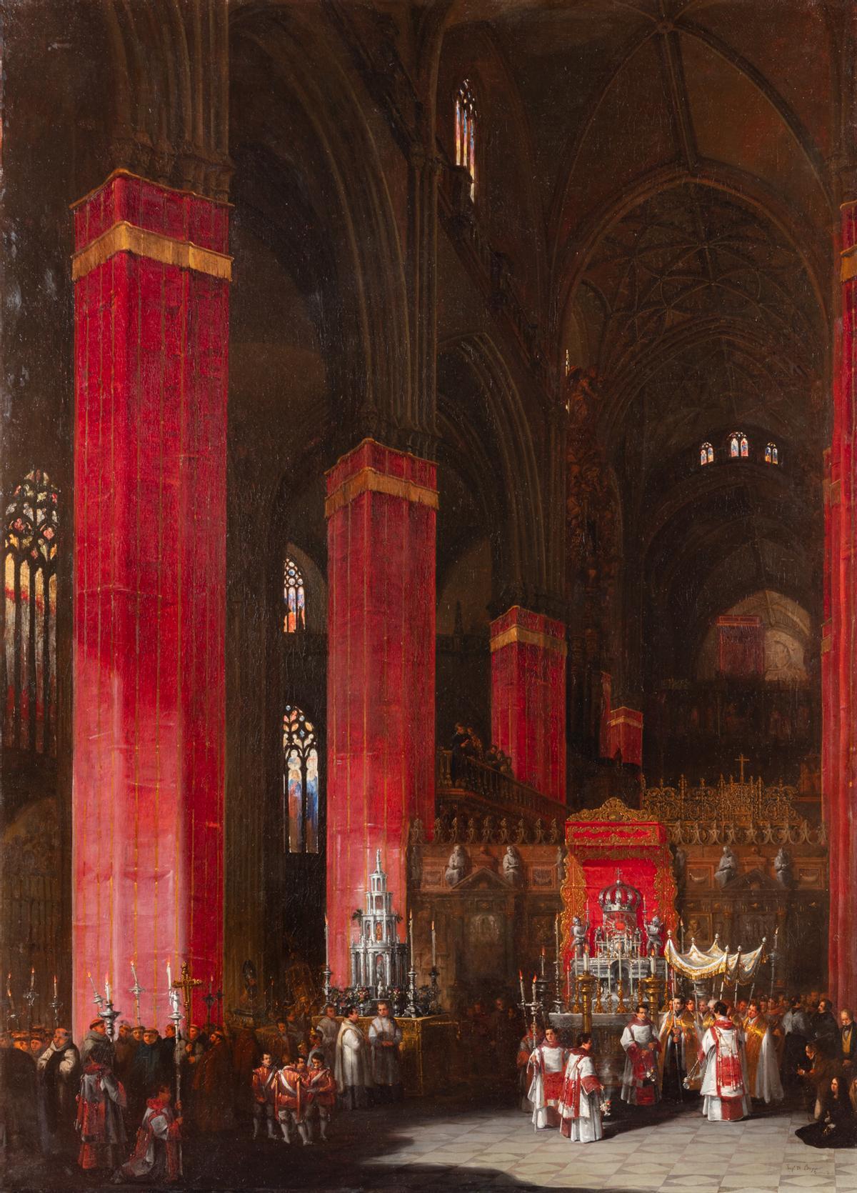 'Procesión del Corpus por el interior de la catedral de Sevilla', 1845
