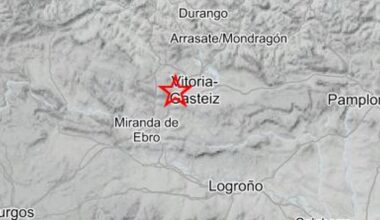 Registrado un terremoto de magnitud 4 con epicentro en Iruña de Oka (Álava)