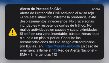 Saltan las alarmas en los móviles: Málaga, en aviso rojo por lluvias