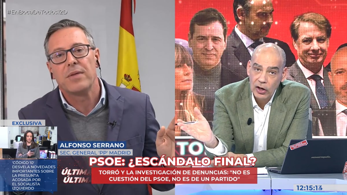 Nacho Abad tiene que frenar a Alfonso Serrano, el dos de Ayuso, por cruzar la raya: "Eres gentuza"