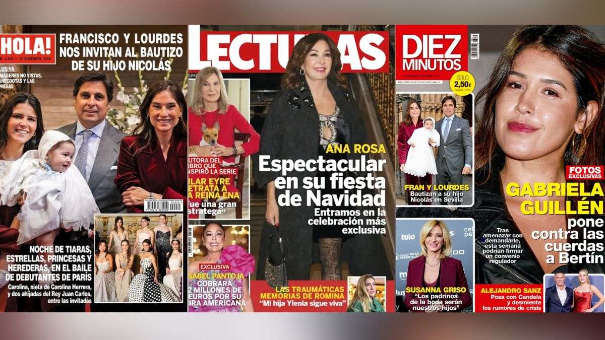 Las portadas de las revistas del corazón: el bautizo del hijo de Fran Rivera, Gabriela Guillén, Fabiola y Ana Rosa