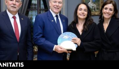 El encuentro del príncipe Alberto con Elena Cullell, la mujer de Luis Enrique, en homenaje a la memoria de su hija Xana