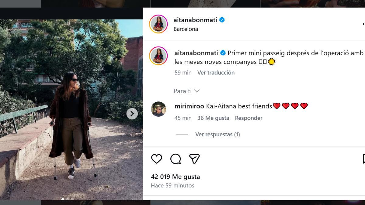 El mensaje de Aitana Bonmatí en su cuenta de Instagram