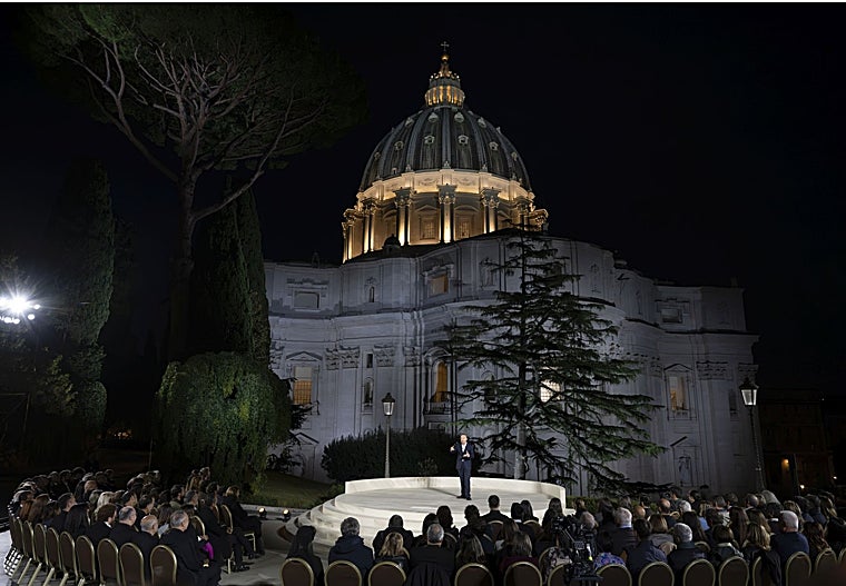 El actor, durante su representación