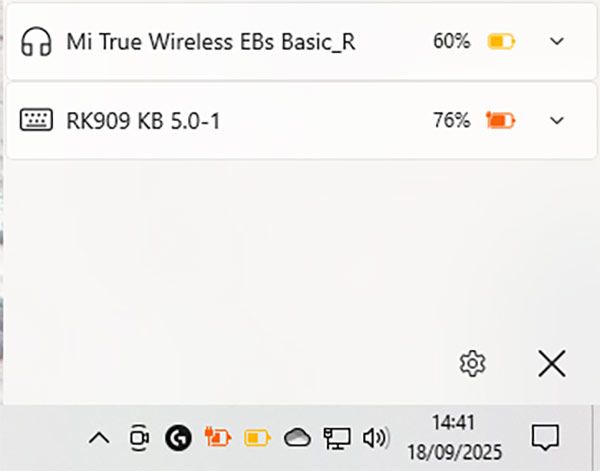 Panel de configuración de Bluetooth Level Battery para personalizar el color del icono de la batería de un dispositivo específico