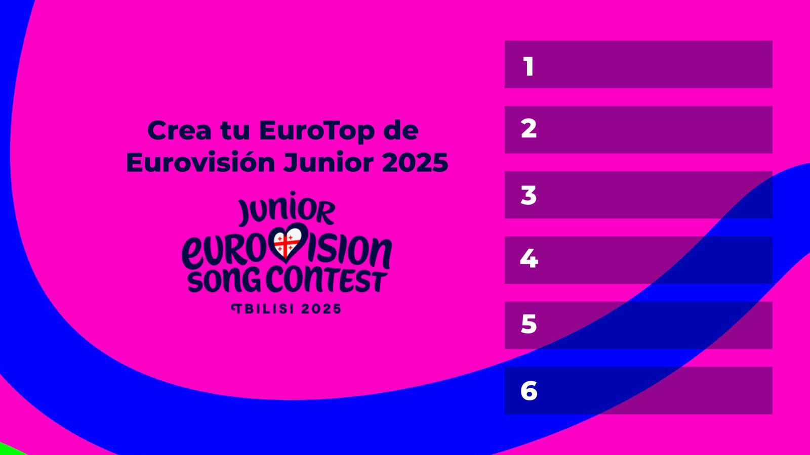 ¡Crea tu EuroTop de Eurovisión Junior 2025 y compártelo!