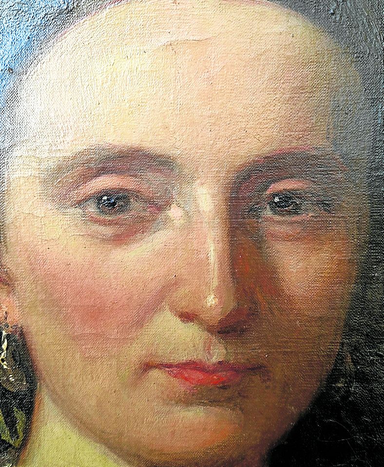 Detalle del retrato de Ascensión Ulloa Sotelo de Novoa, óleo sobre lienzo de 1858. Museo casa natal de jovellanos