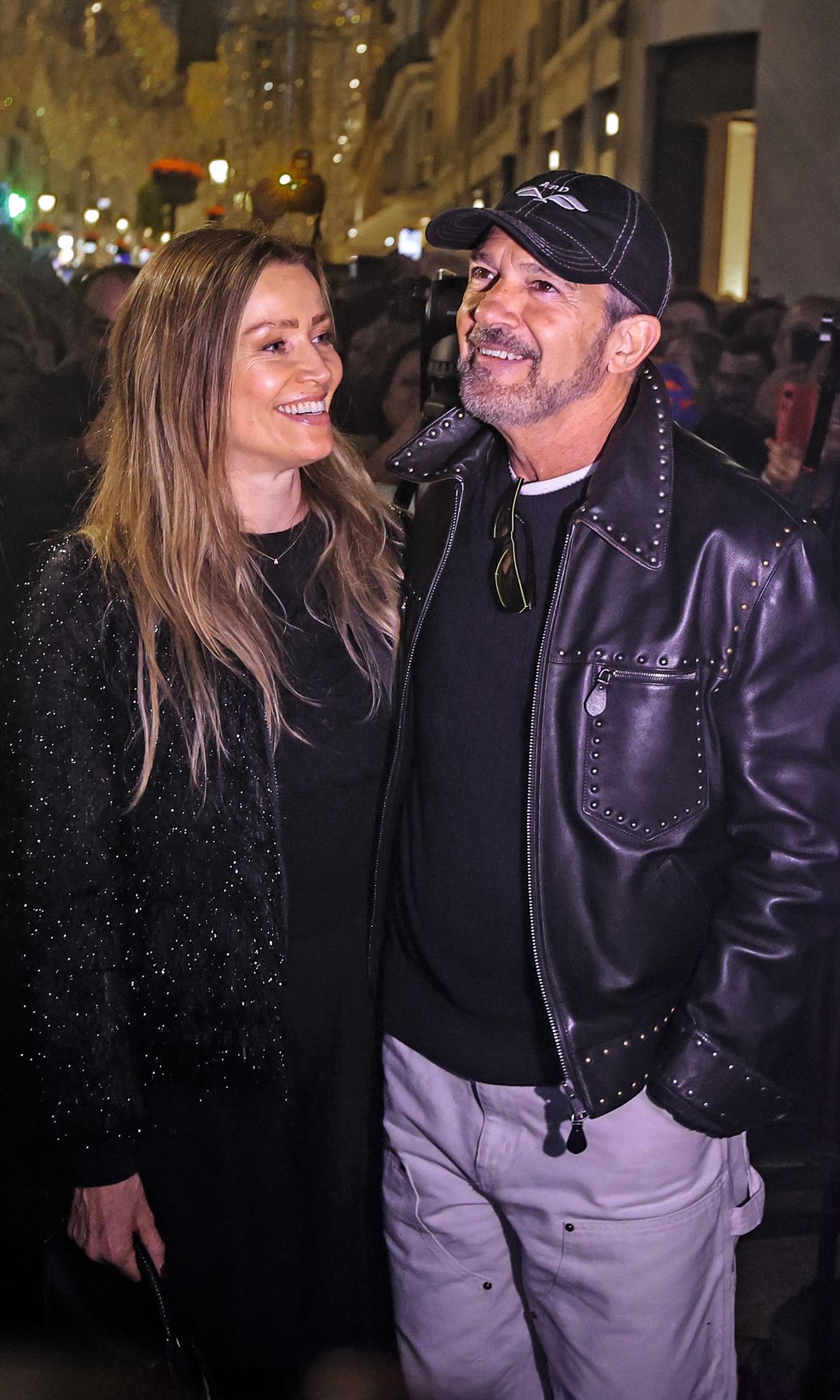 Antonio Banderas y Nicole Kimpel en el alumbrado navideño de Málaga