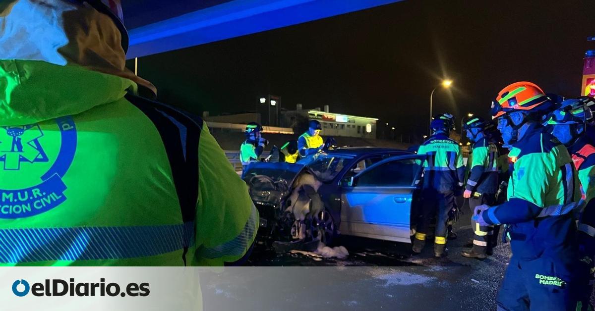 Tres heridos, uno de ellos grave, en una colisión al circular un coche en sentido contrario en la M-607