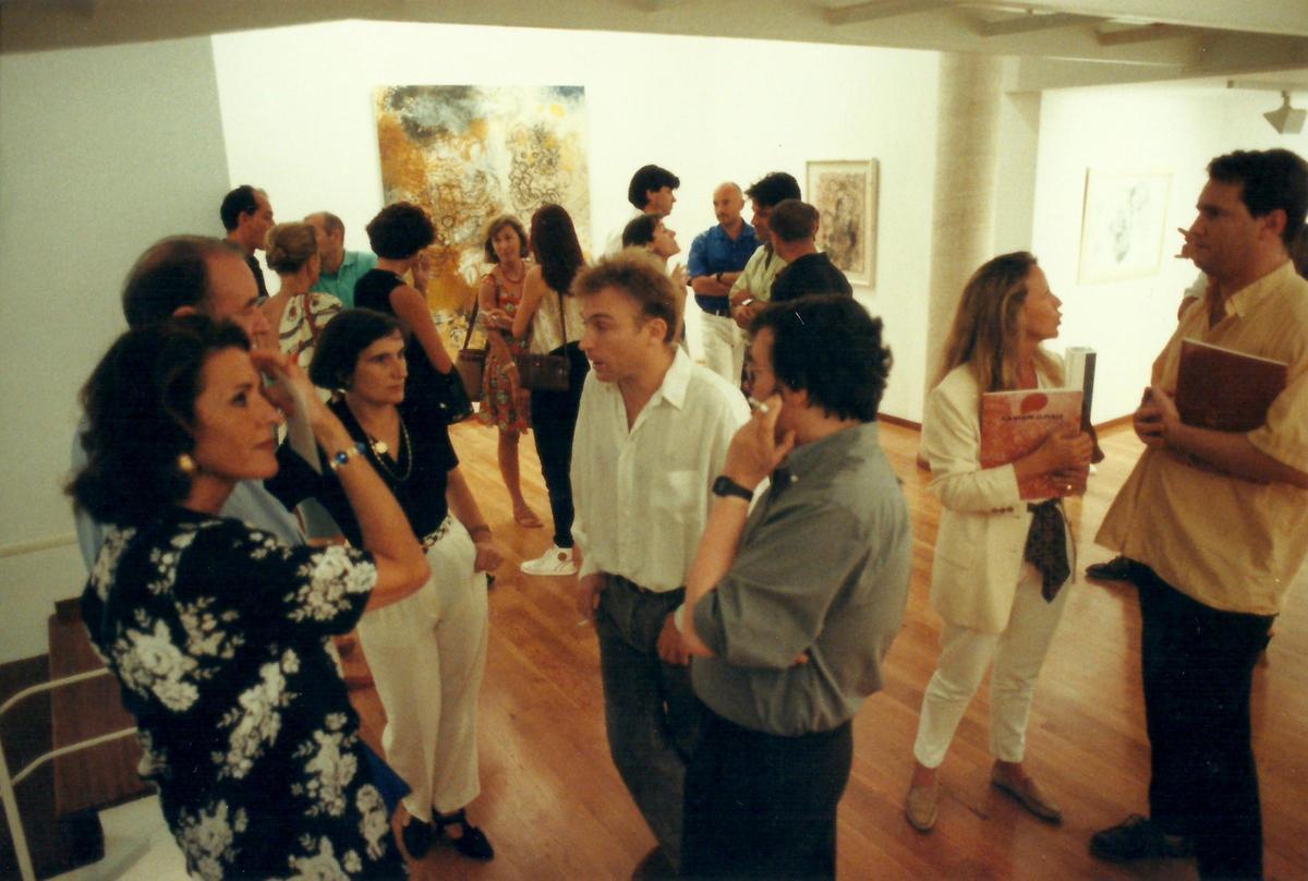 Inauguración de la exposición de Xavier Grau a la que asistió Miquel Barceló, en 1996.