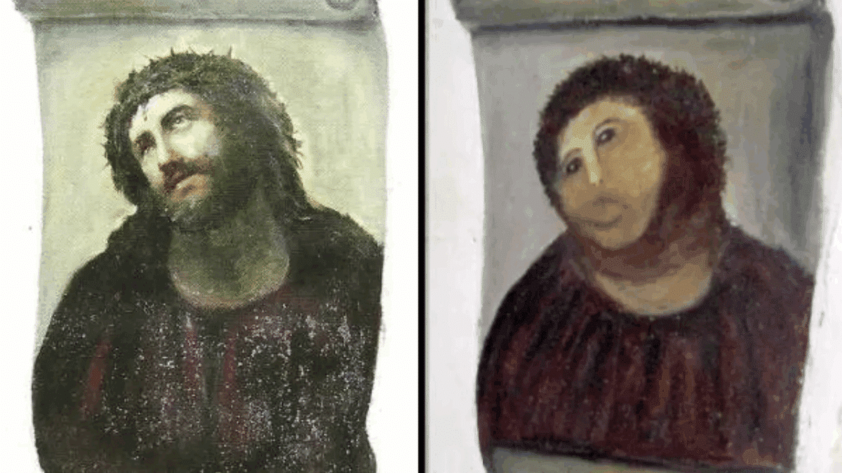 Muere la autora de la restauración del 'Ecce homo'