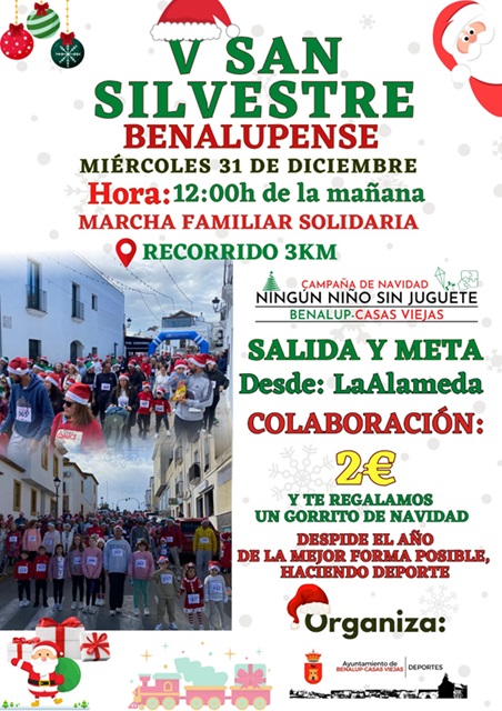 La V San Silvestre Benalupense llega este año con muchas sorpresas y la visita de Papá Noel