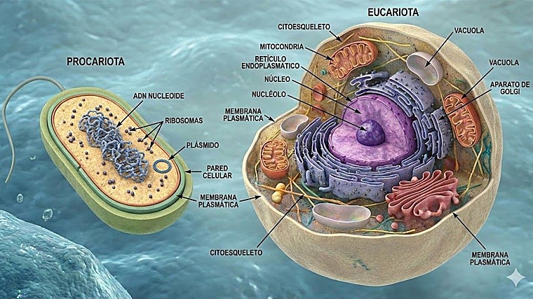 Diferencia entre célula eucariota y procariota