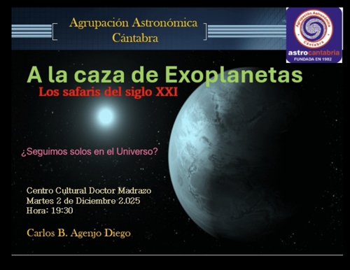 A la caza de exoplanetas: Los safaris del siglo XXI - Agrupación Astronómica Cántabra - Santander | CC Madrazo - 2 diciembre
