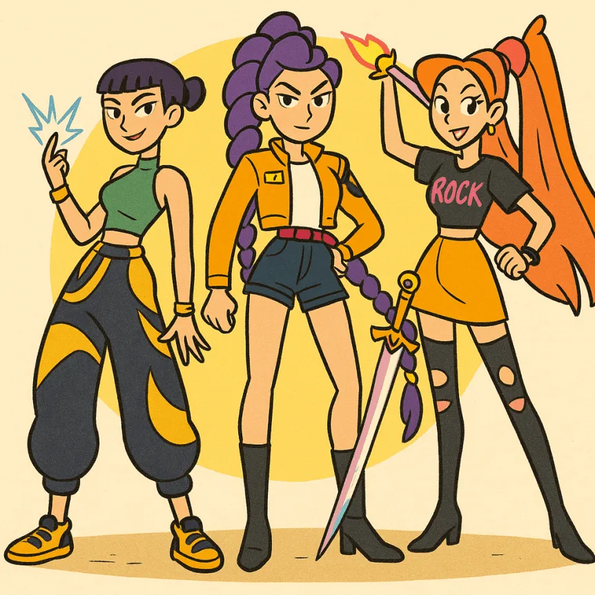 Cómo se verían Las Guerreras Kpop en el universo de los Looney Tunes