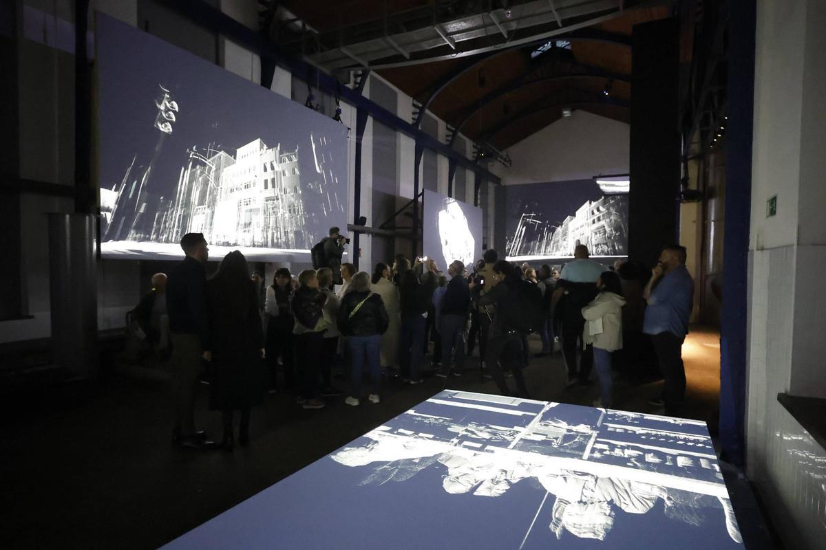 La instalación audiovisual “Pulse of the Earth”, que se puede visitar hasta el siete de enero en la sala de compresores del Pozu Santa Bárbara.