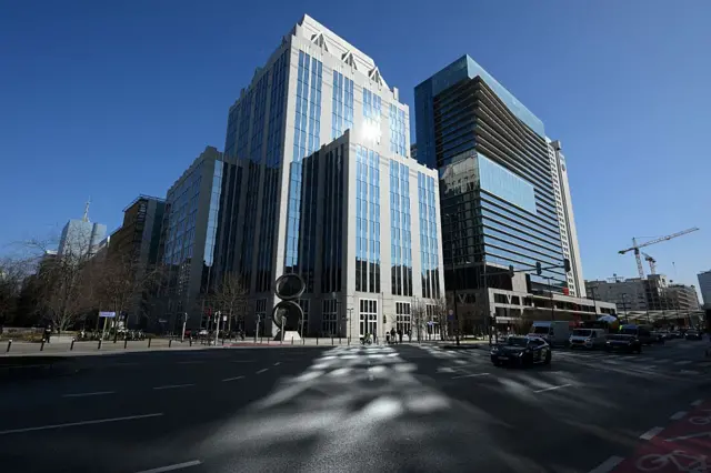El exterior de la sede del banco Euroclear en Bruselas