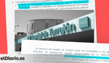 las banderas rojas en el Hospital de Torrejón