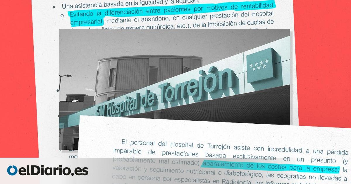 las banderas rojas en el Hospital de Torrejón
