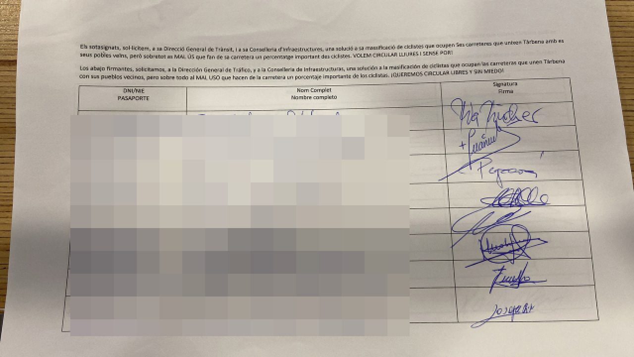 Tàrbena pide más seguridad en el Coll de Rates por el «caos» provocado por los ciclistas