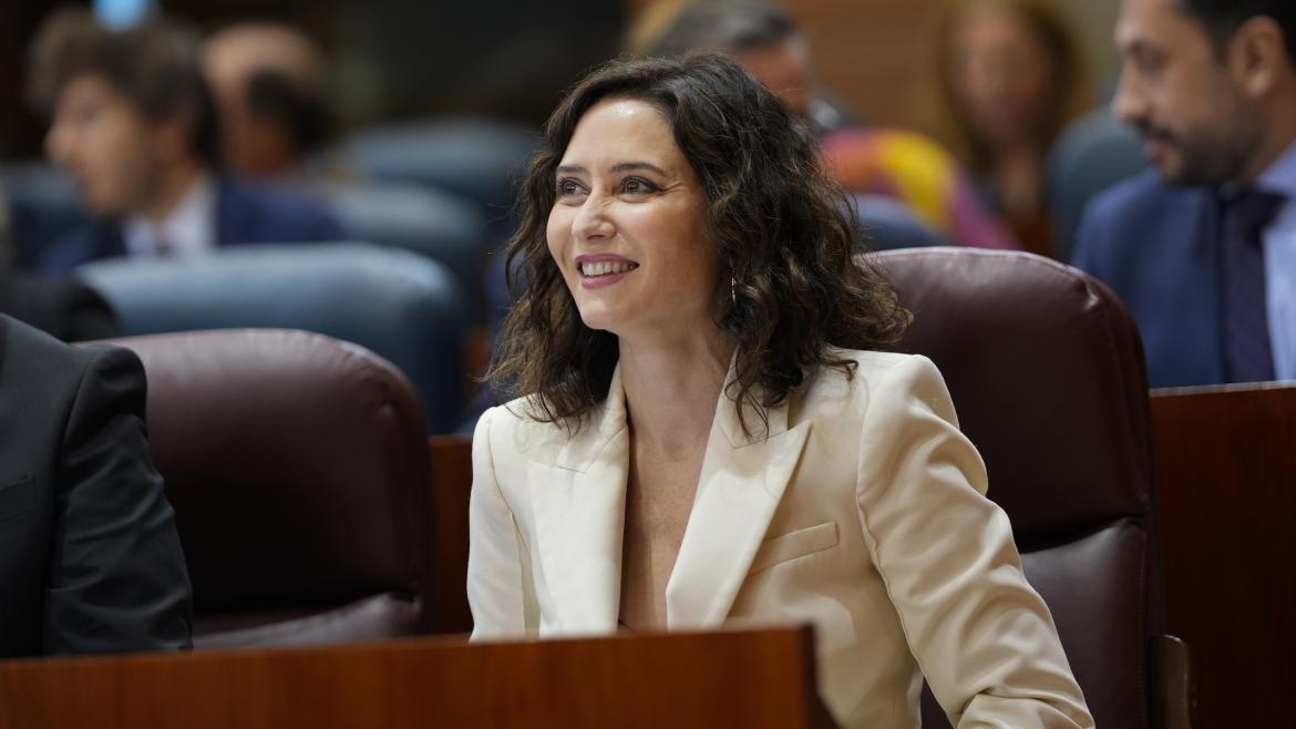 La presidenta Isabel Díaz Ayuso en la Sesión de Control