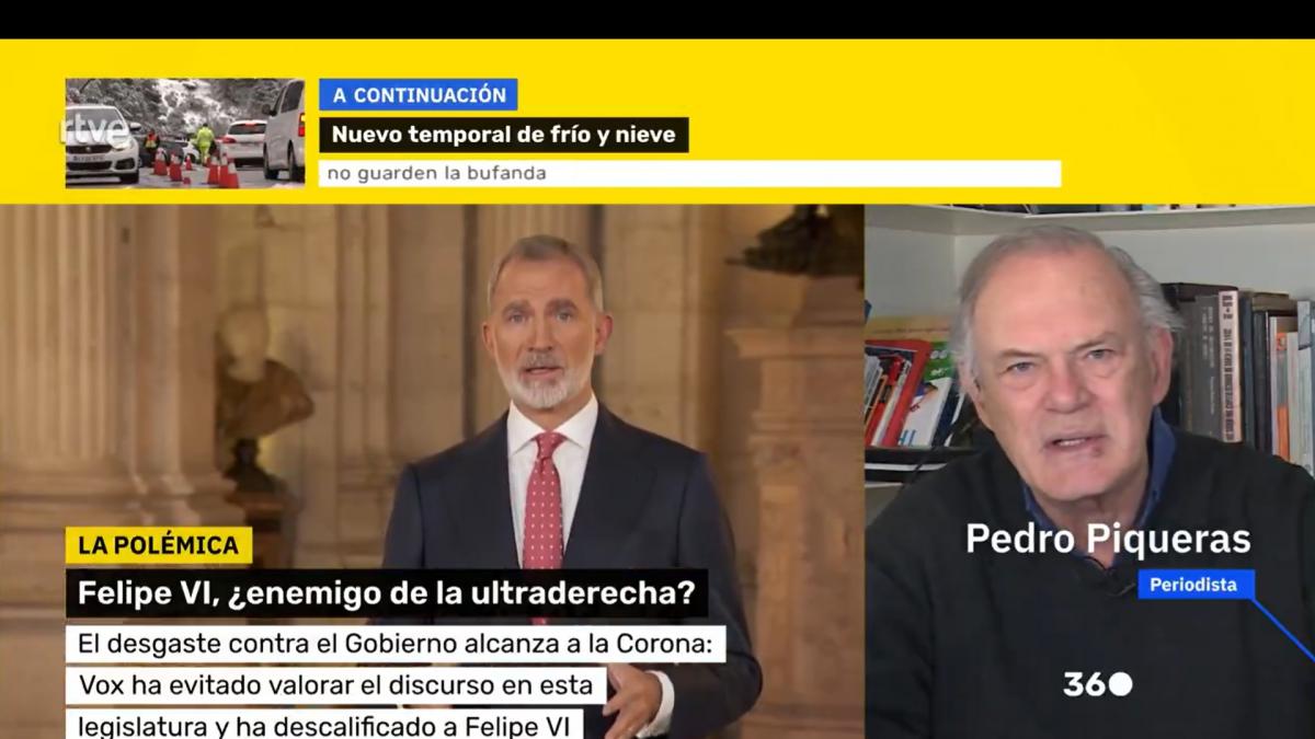Pedro Piqueras solo necesita una palabra para describir el discurso de Felipe VI