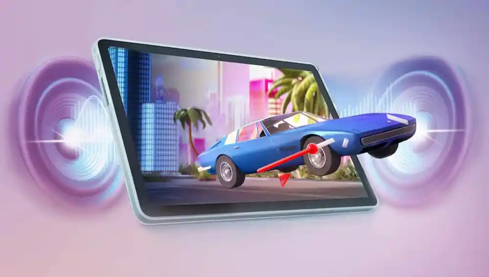 Esta tableta tiene dos altavoces con Dolby Atmos