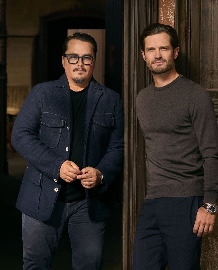 El príncipe Carlos Felipe de Suecia con su socio y amigo, Oscar Kylberg