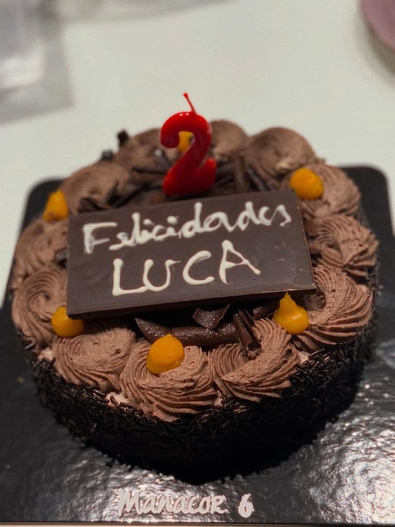 Tarta del segundo cumpleaños de Luca, el hijo de Christian Gálvez y Patricia Pardo
