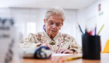 mujer mayor en centro de día