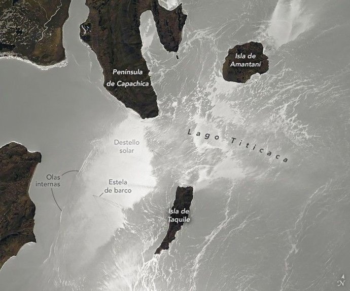 Un astronauta capta una imagen del lago Titicaca desde la Estación Espacial Internacional Un astronauta a bordo de la Estación Espacial Internacional capturó esta fotografía detallada del extremo sur del lago Titicaca