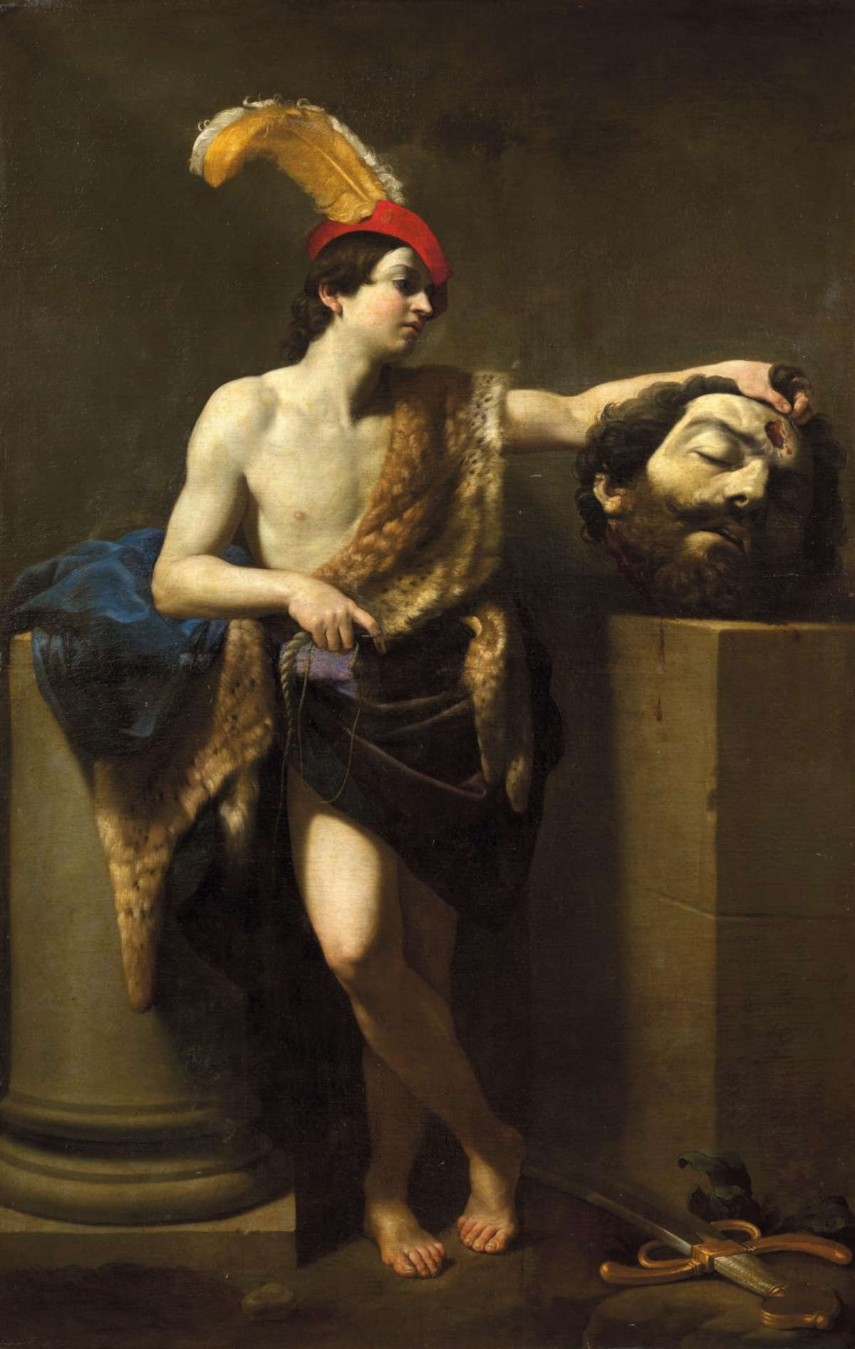 Guido Reni, David con la cabeza de Goliat (óleo sobre lienzo, 227 x 145,5 cm)