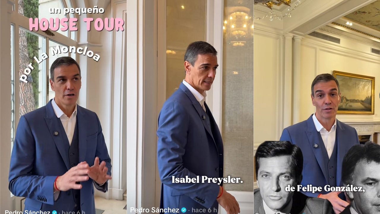 Sánchez, "en plan Isabel Preysler", hace un "house tour" por el Palacio de la Moncloa